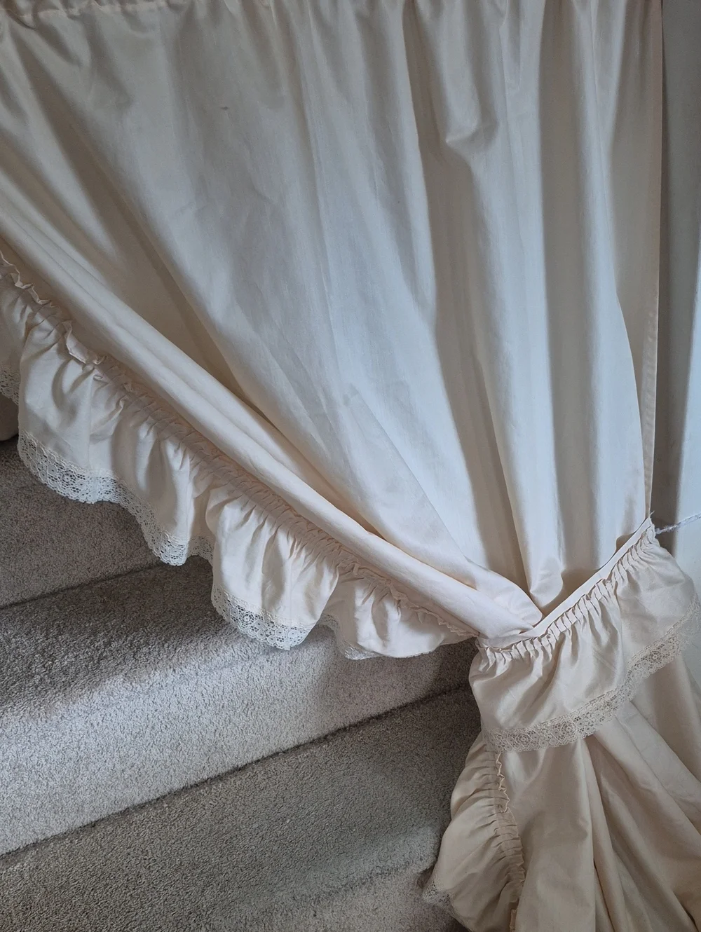 Cream Ruffled Priscilla Curtain 44